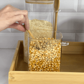 Pote Hermético de Vidro e Bambu Liege com Colher 950ml - Ela Decora
